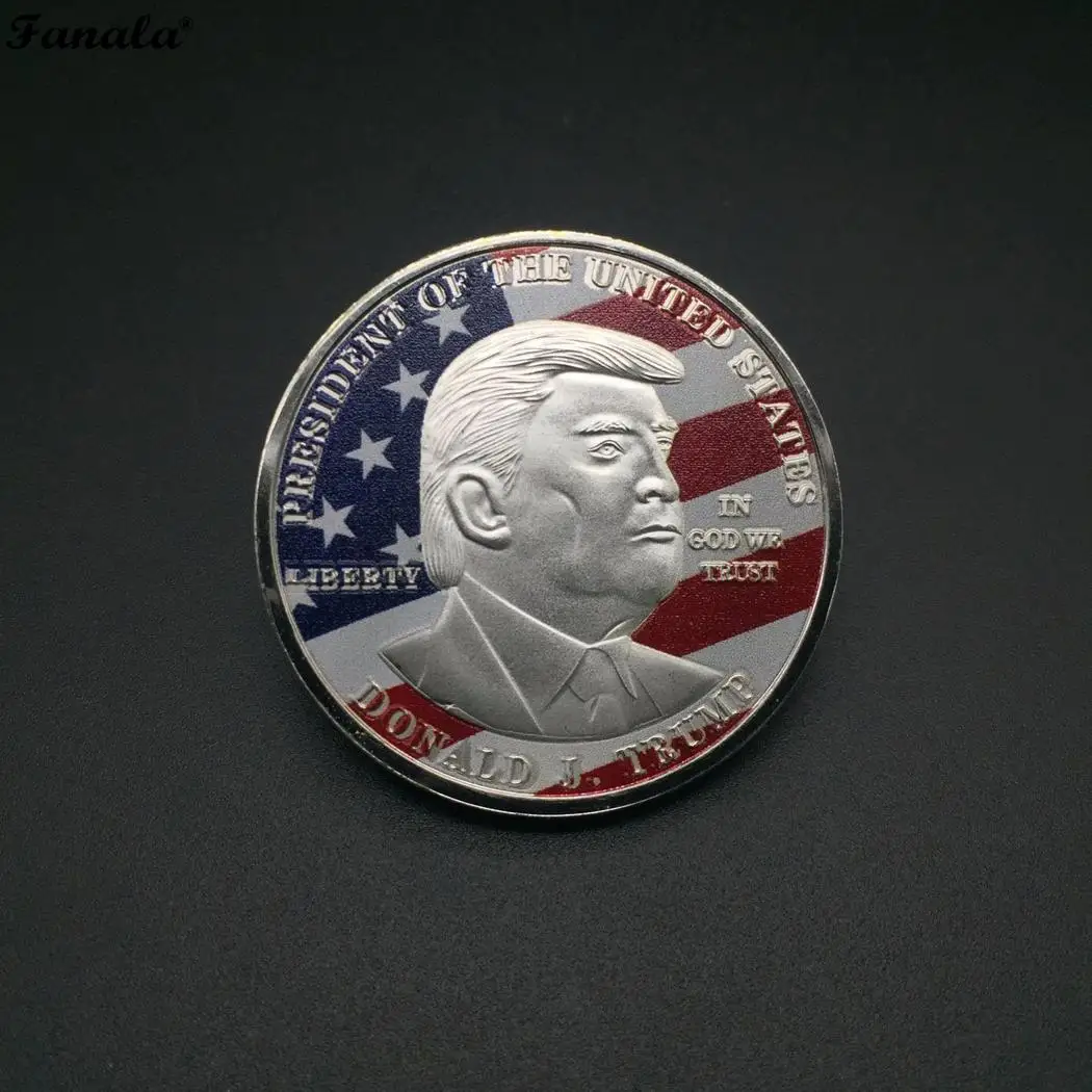 Art Collection US Flag Version Character Portrait Pattern Commemorative 3mm/0.12inch Coin Plated | Дом и сад