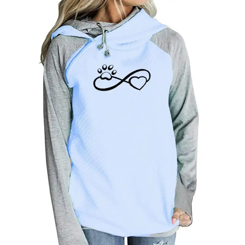 Новинка 2018 модные толстовки с принтом собачьих кошек и лап милые женские топы