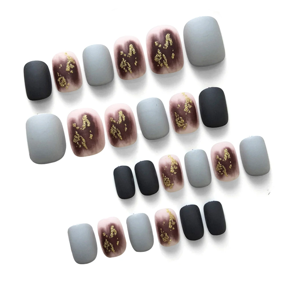 24pcs/box Art Decor Fake Acrylic Natural DIY Artificial Short Type Nail Tips Easy Remove Long Lasting Cover Fashion Manicure | Красота и