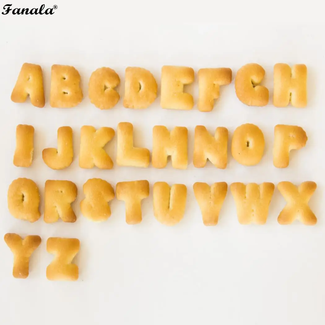 DIY формы для выпечки 26 букв Бисквитное серебро набор прессформы из нержавеющей
