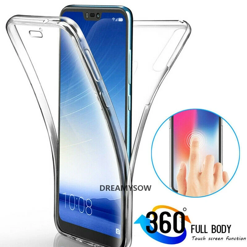 Двойной прозрачный чехол для Huawei P30 Pro Y6 /Y7 P Smart 2019 P20 Mate 10 20 Lite P9 P8 2017 Nova 2i мягкий из