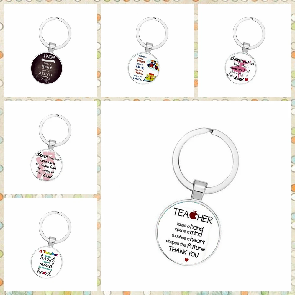 

HOT! Handmade New Teachers Gifts Great Teacher Keychain Teaching Is A Work of Heart Key Chain Ring Holder Men Women Jewelry