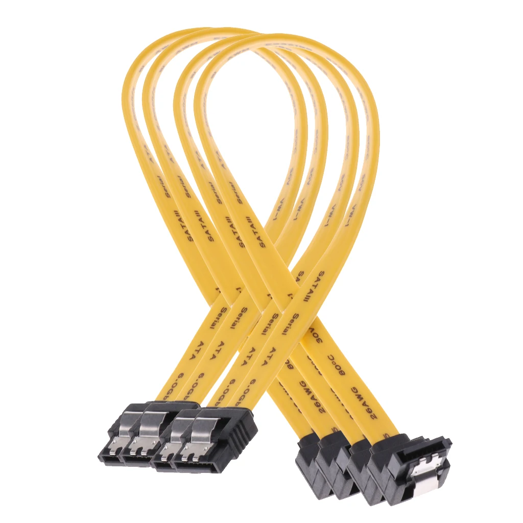 4x SATA III кабель передачи данных 6 0 Гбит/с защелкой 11 8 ''/30 см 90 градусов |
