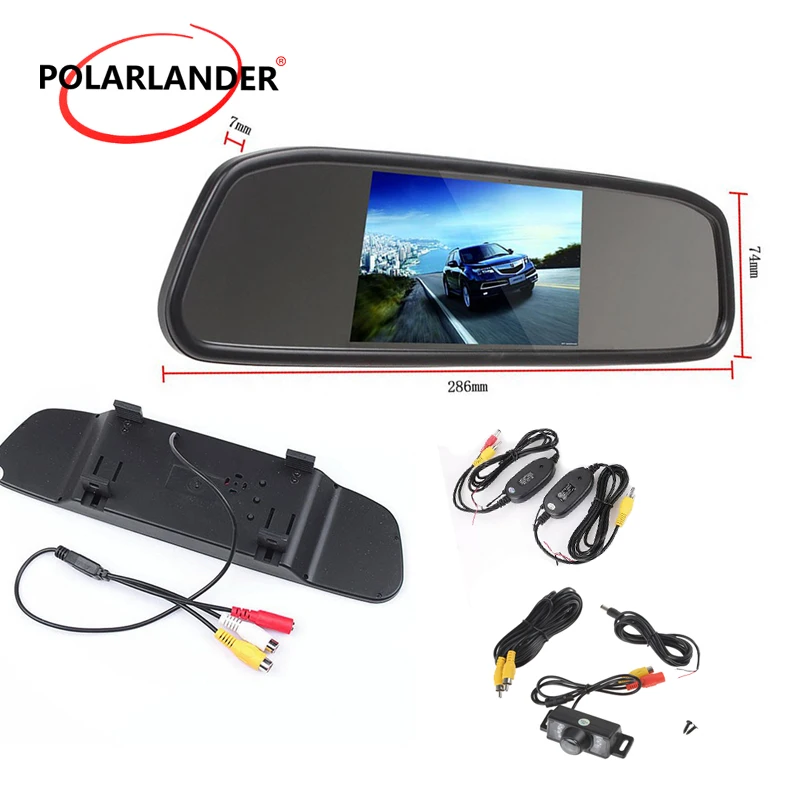 

2 Ways Video Input 4.3 Inch TFT LCD 480 x 234 Resolution Car Monitor with Night Vision Rearview Camera