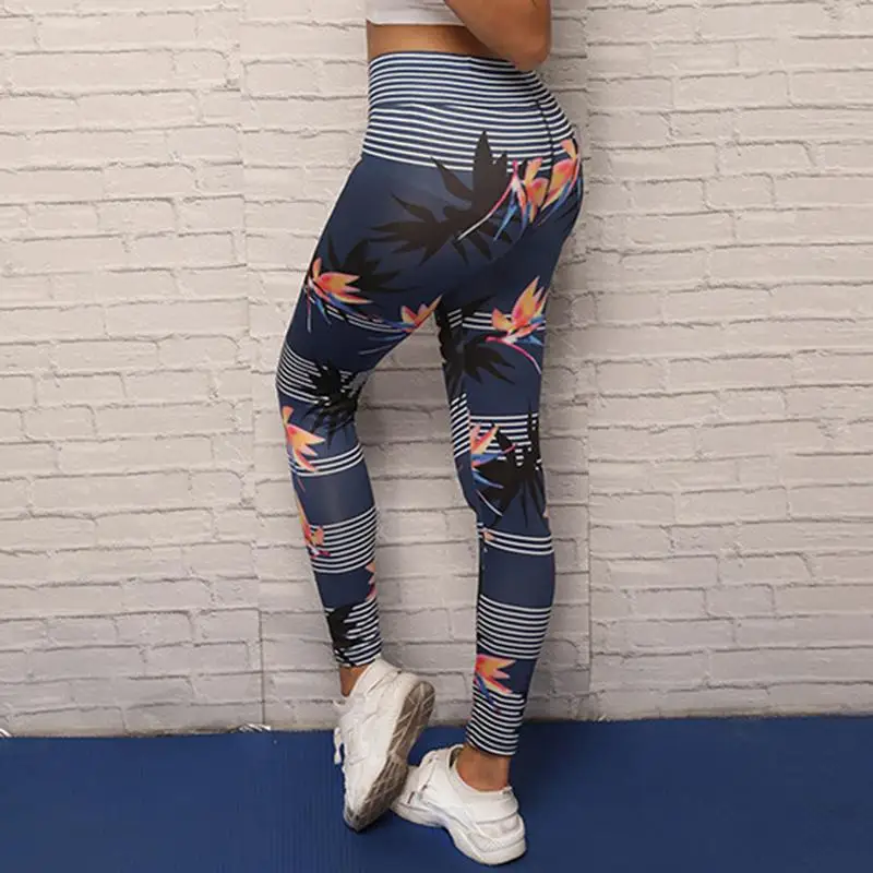 2018 New Arrival Plant Printed Women's Yoga Pants Sports Exercise High Waist Elastic Comfortable | Спорт и развлечения