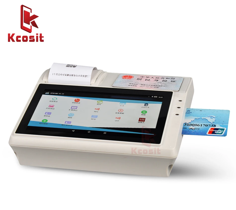 Оригинальный KT807 7 &quotAndroid Pos смарт терминал с 58 мм чековый принтер считыватель