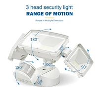 3 head led security lights motion outdoor motion sensor light outdoor 42w 3000 lumens 6000k waterproof motion sensor