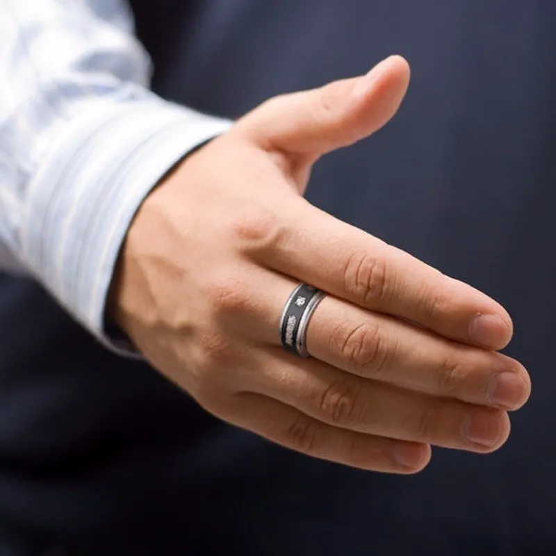 Мужское кольцо из вольфрамового сплава двухцветные кольца с фианитами 8 мм |