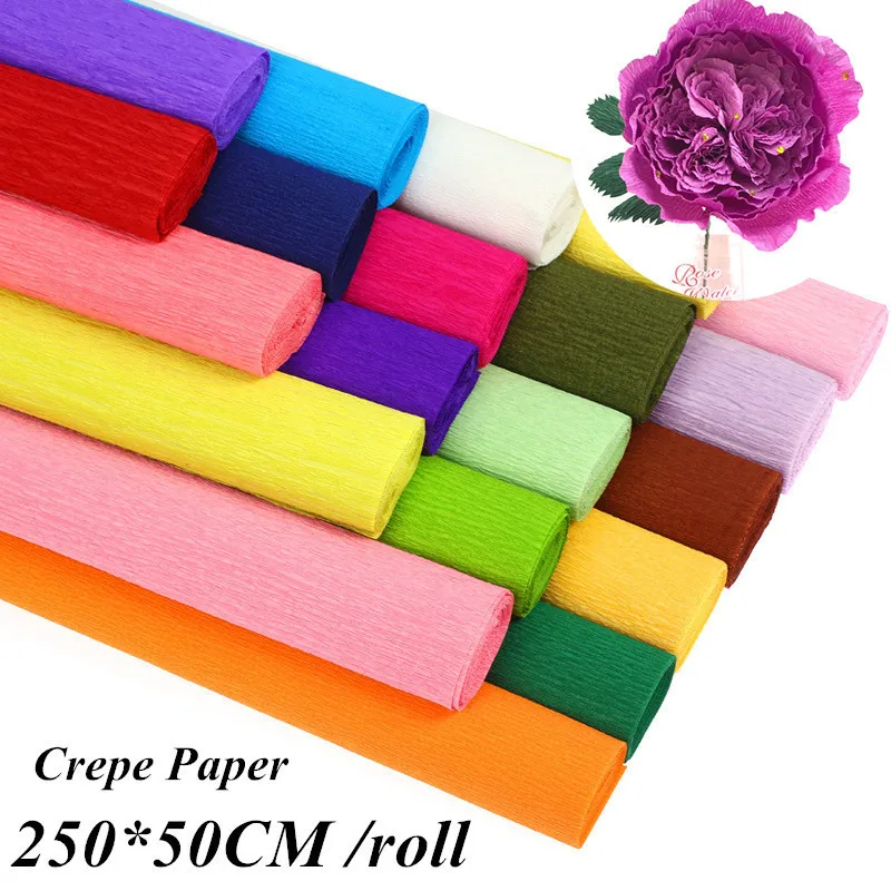 5 рулонных Крафт DIY цветок оберточная бумага 250*50 см креп подарок украшение