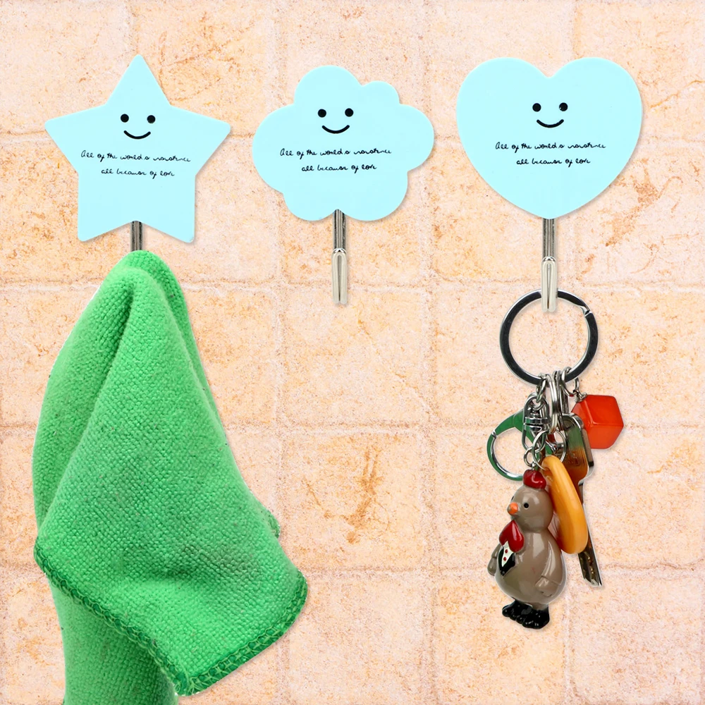Kitchen Bathroom 2pcs/set Strong Adhesive Hook Cute Wall Mounted Self Hooks Stainless Steel Door Sticky Hanger Holder | Дом и сад