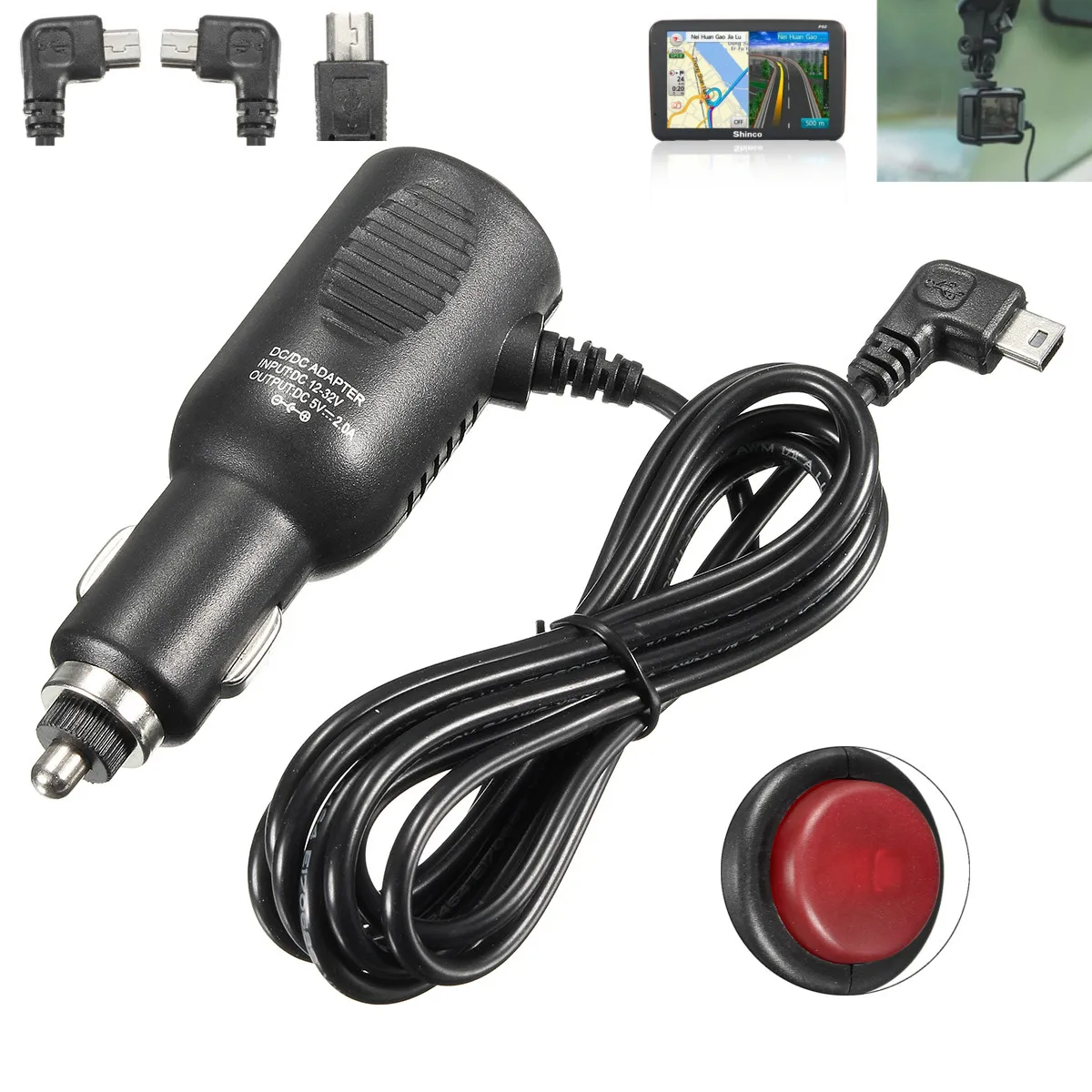 Автомобильное зарядное устройство KROAK 5 В/2 а для DVR Navman TomTom Garmin Nuvi GPS 200 255 255WT Mini USB