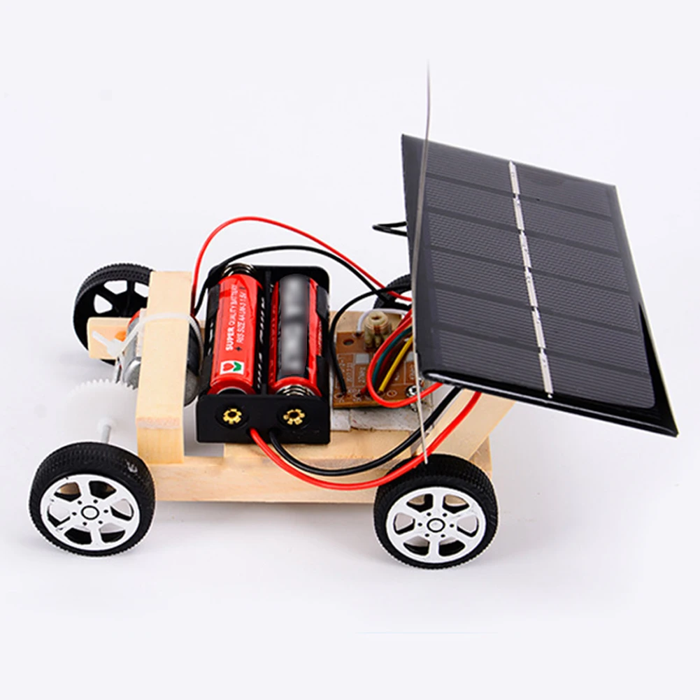 Сборные радиоуправляемые игрушки DIY Мини Деревянный автомобиль беспроводной пульт дистанционного управления модель автомобиля DIY солнечный автомобиль детская игрушка научная развивающая игрушка