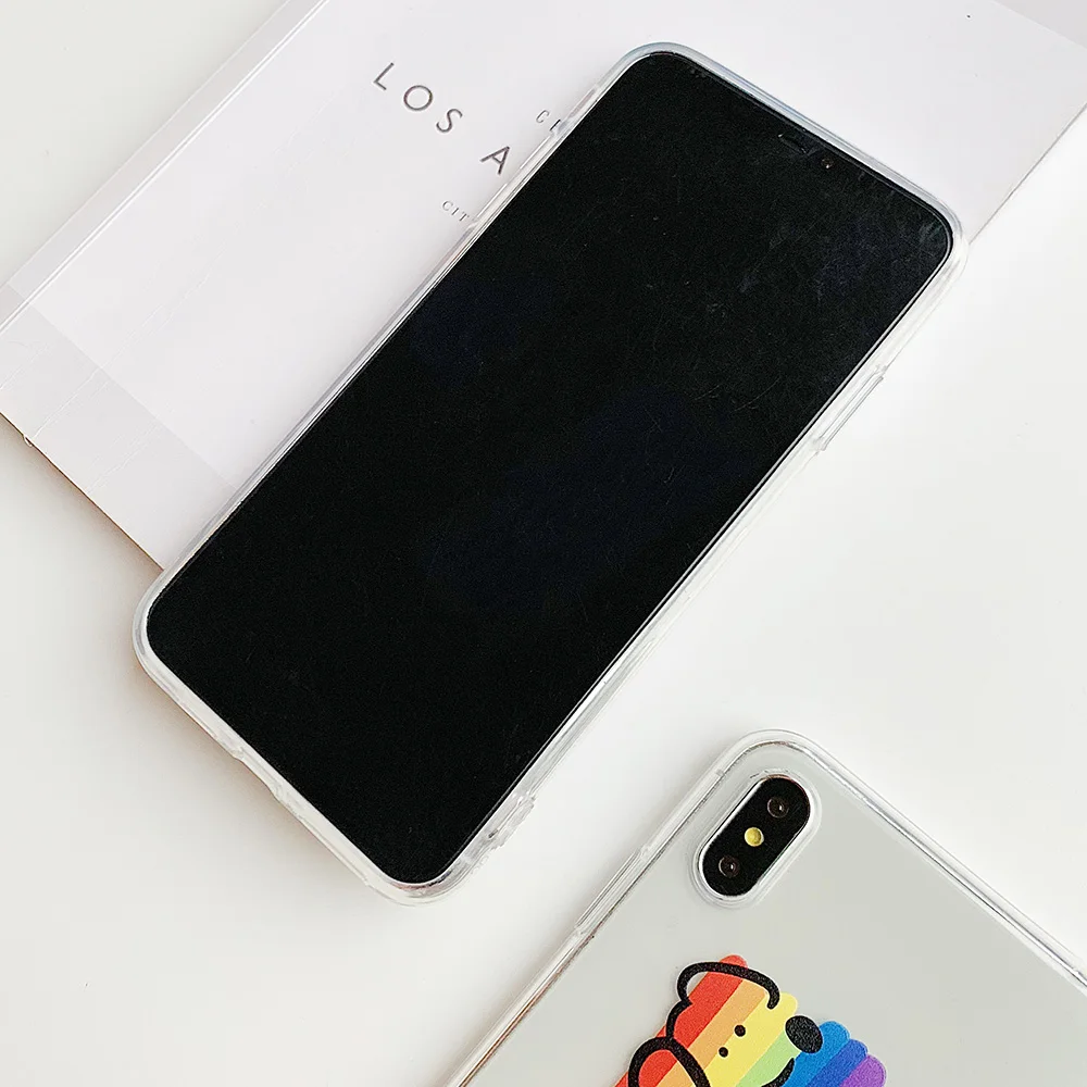 JONSNOW Телефон чехол для iPhone 6 S 7 8 Plus X XR XS Max Радуга собака и Rainyday узор Ясно Мягкие