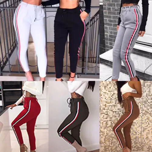 Для женщин поясом Бумага сумка галстук талии сигареты Slim Fit полной длины брюк в