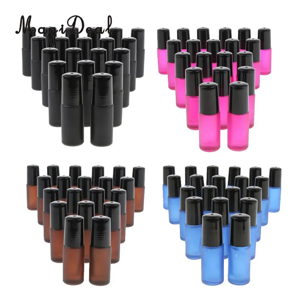 

20pcs Glass Refillable Empty Essential Oils Roll On Bottles Containers 5ml