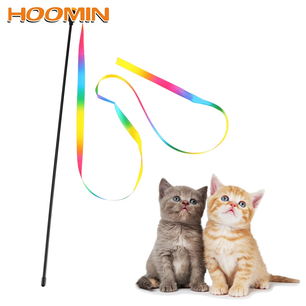HOOMIN Интерактивная палочка для кошек с радужной тканью волшебная забавные товары