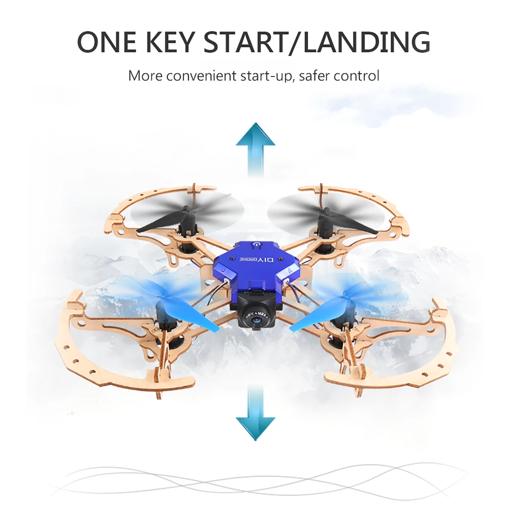 Деревянный Дрон ZL100 с камерой 720P Wi Fi FPV демонстрация высоты бесголовый режим