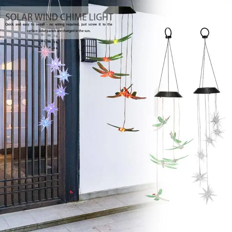 

Outdoor LED Solar Wind Chime Light Color Changing Hanging Lamp Home Decor