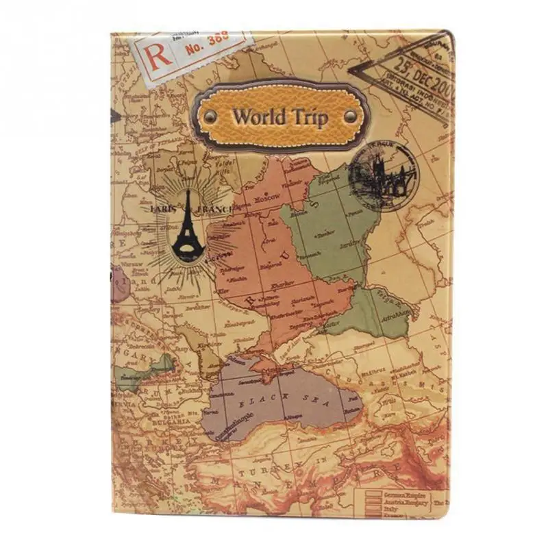 Обложка на паспорт ПВХ модная плоская печать карта мира дорожный держатель