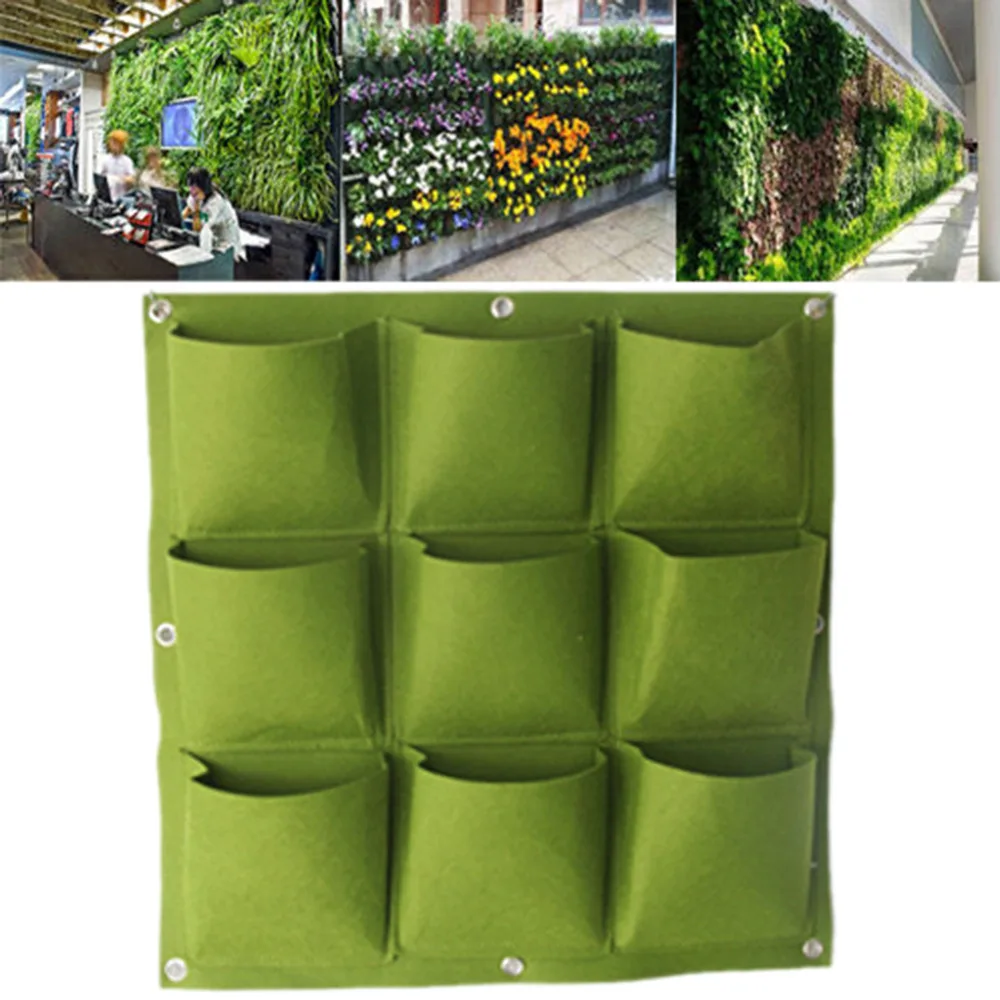 Creative Outdoor Wall Mounted Hanging Planting Bag Non-woven Garden Vegetable Watering Plant bag | Дом и сад