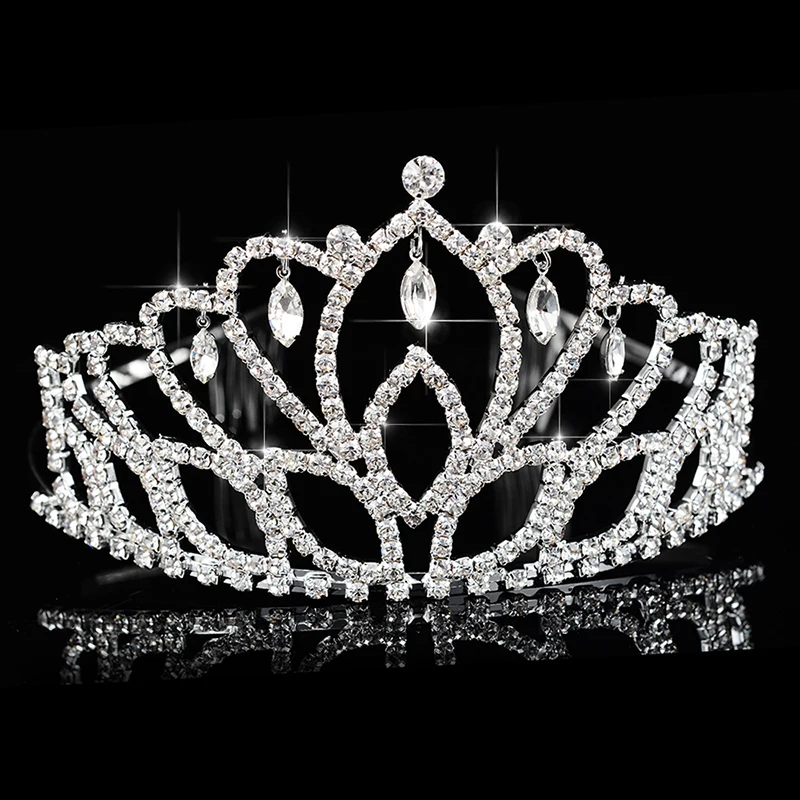 Austrian Clear Crystal Diadem Wedding Head Crowns