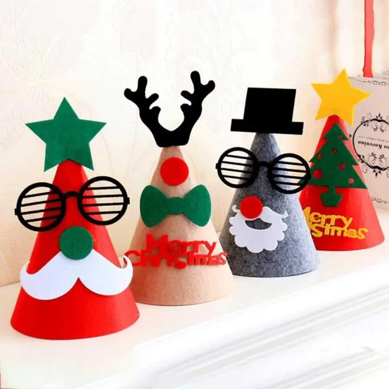 1PC Cute children Christmas Hat Shiny Baby Santa Claus Cap Kids Newborn Photography Girls Boy Winter G1 | Детская одежда и обувь