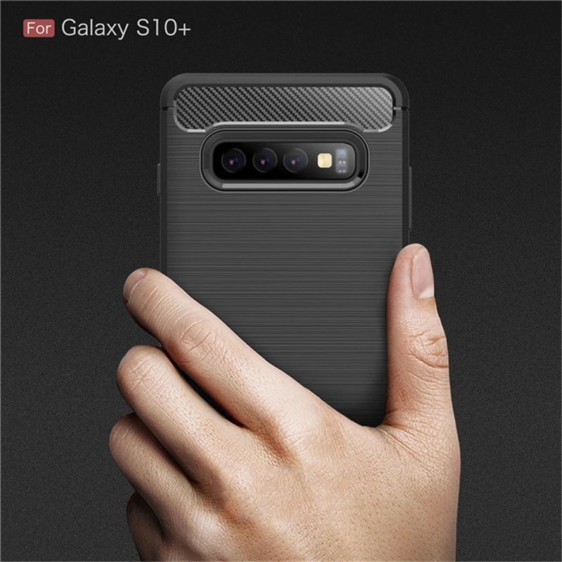 Чехол из ТПУ с рисунком углеродного волокна для Samsung Galaxy S10 S 10E Lite Plus мягкий