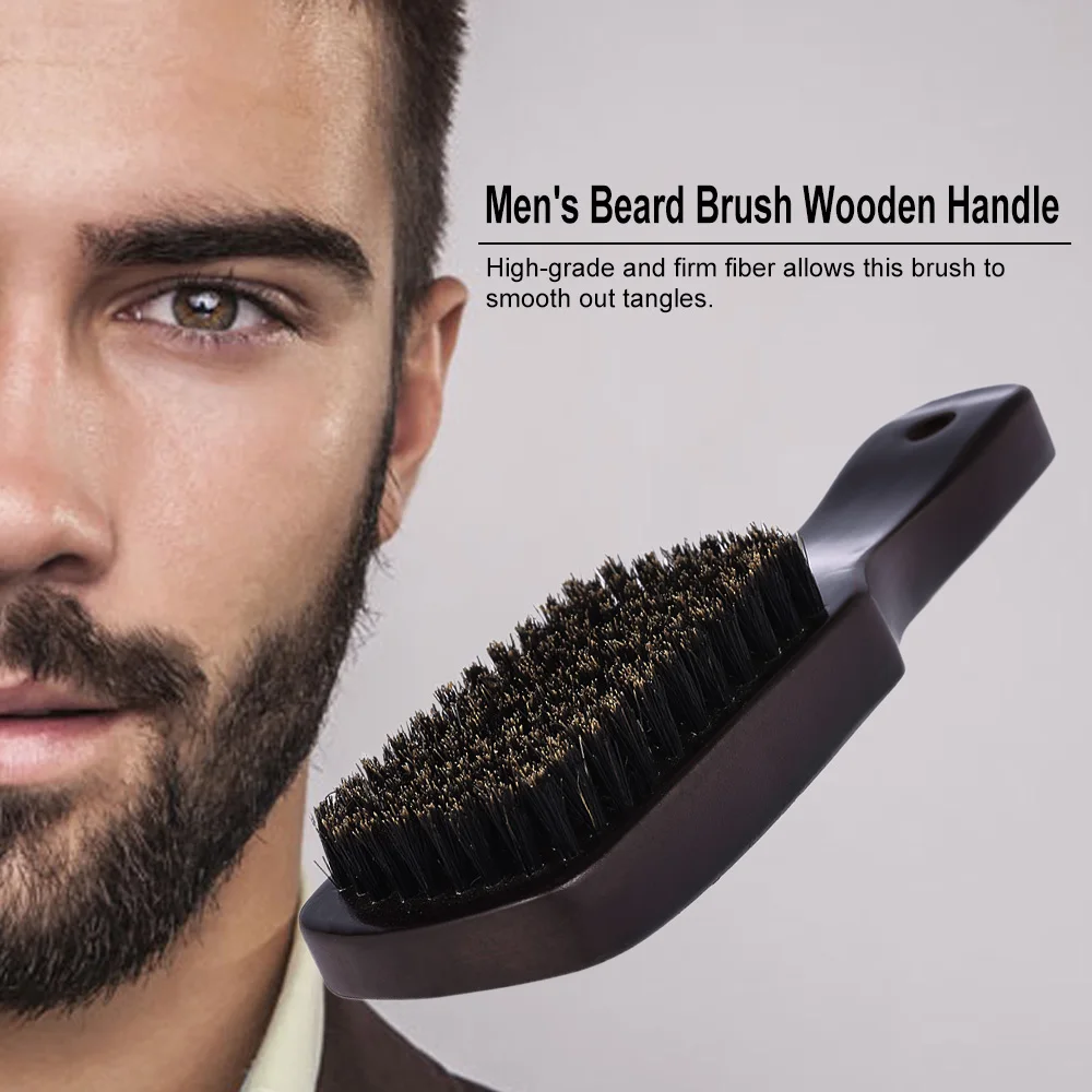Мужская щетка для бороды бритья лица гребень усов ручка из массива дерева |