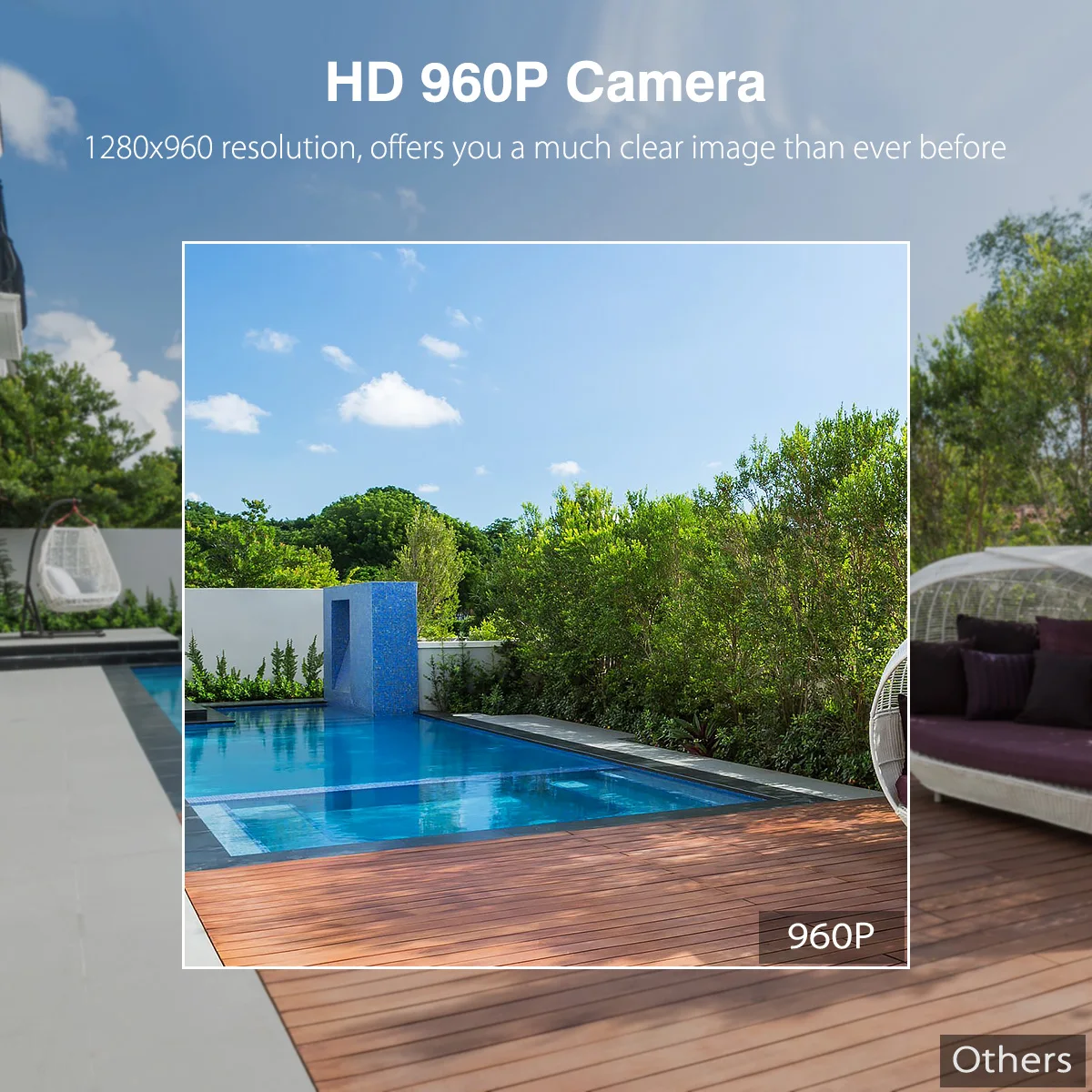 Floureon 1.3MP 960P WiFi Беспроводная CCTV камера IP66 наружный потолочный купольная
