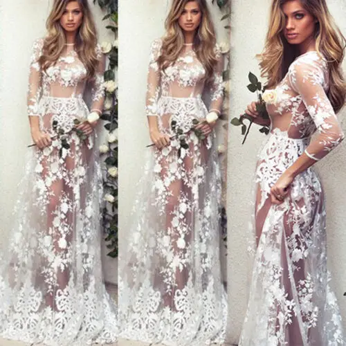 Женское длинное пляжное платье с цветочным принтом в стиле бохо для вечеринки