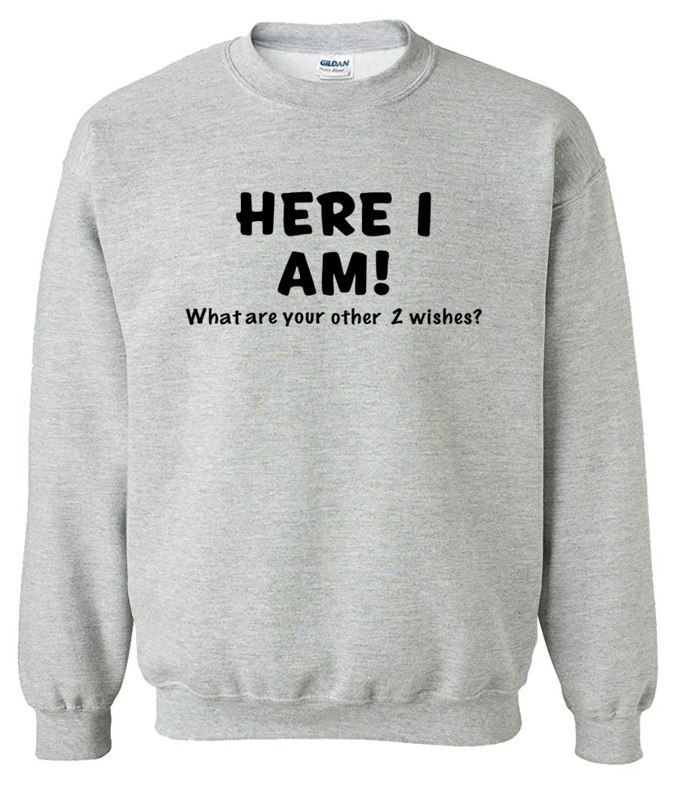Толстовка здесь я с 2018 весна зима О образным вырезом мужские толстовки мода
