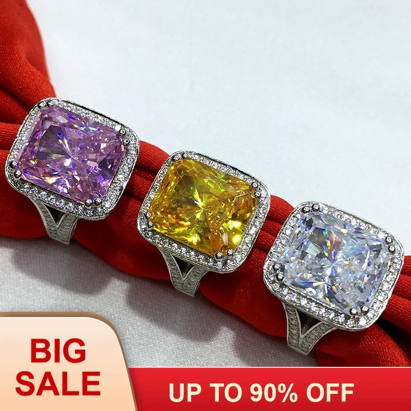2017 Новые кольца для женщин с драгоценными камнями трех цветов для свадебных церемоний Ювелирные изделия Кольца подушечной огранки 10 карат 5A Cz Золото с наполнением белого золота Помолвочное кольцо на торжество.