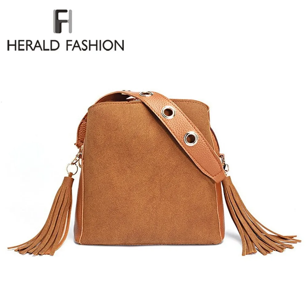 Herald Fashion Женская сумка на плечо с кисточкой Женские винтажные сумки через для