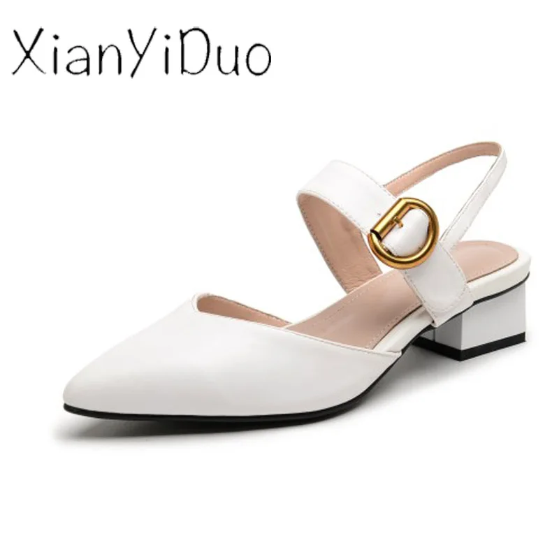 Xianyiduo/Новинка лета 2019 модная повседневная женская обувь сандалии белого цвета на