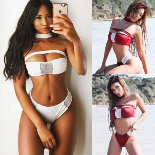 Комплект из двух предметов сексуальный женский комплект бикини с высокой талией