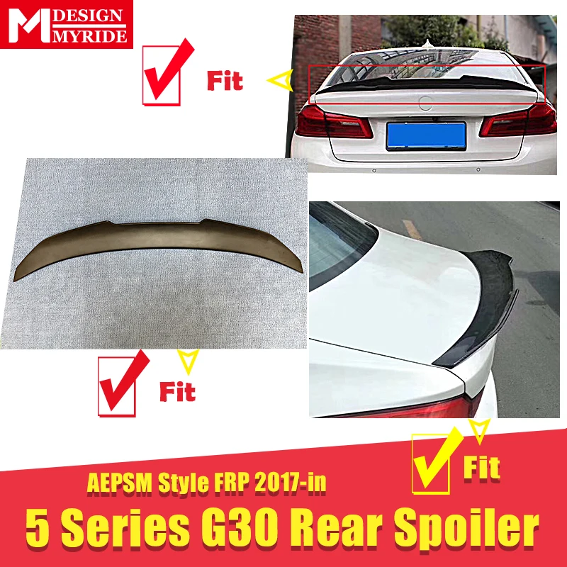 G30 спойлер стволового крыла AEPSM Стиль FRP праймер черный для BMW 5 серии 520i 530i 535iGT 540i