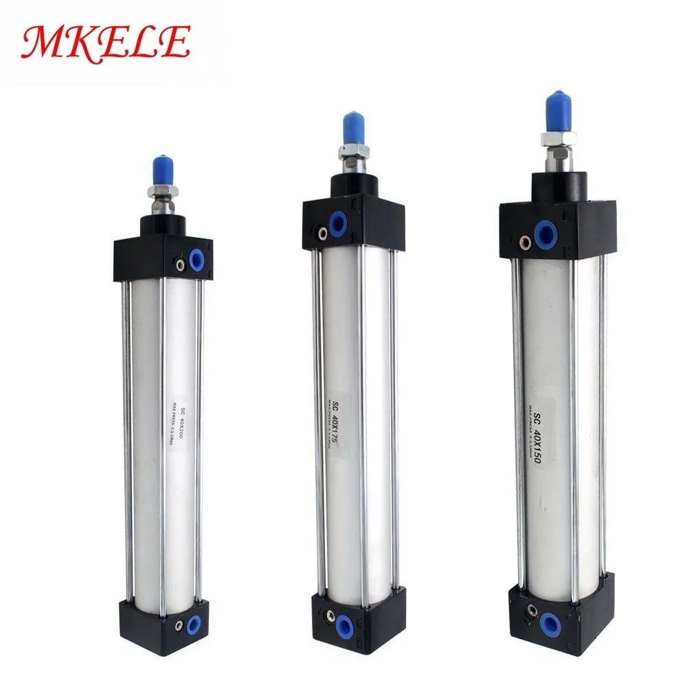 

50/75/100/125/150/175/200/250/300mm Stroke Standard Air Cylinders 32/40/63mm Bore Double Acting Pneumatic Cylinder SC Hot Sale