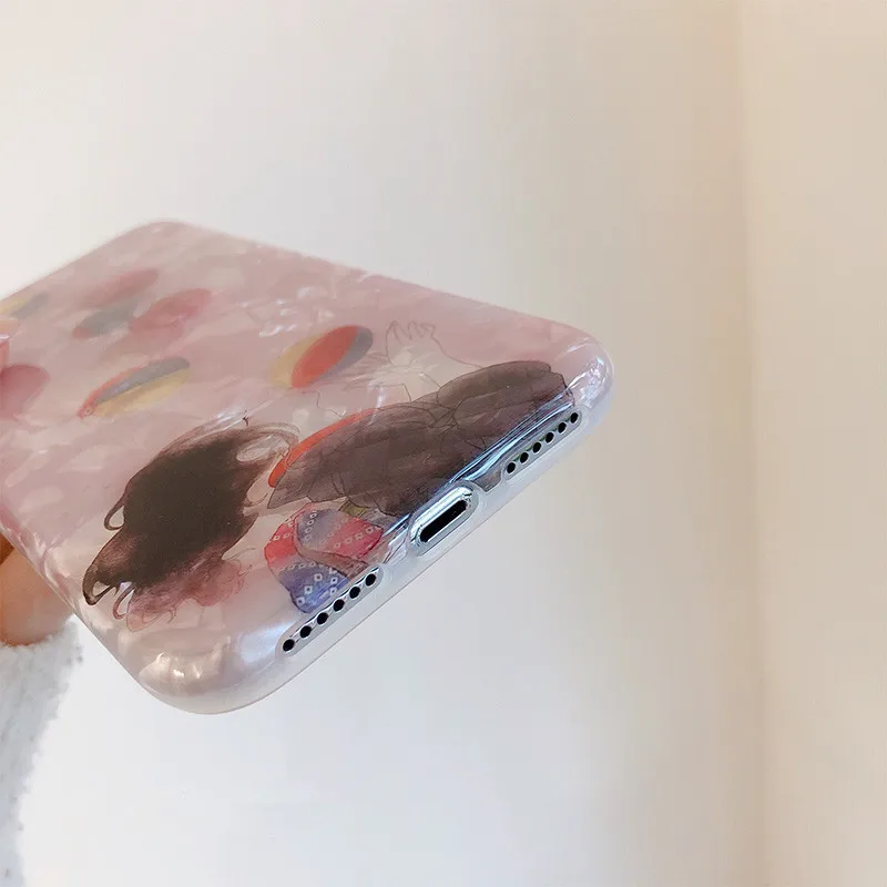 Kawaii чехол для телефона с изображением японской девочки 7 6 8 Puls X Xs XR XsMax чехлы в