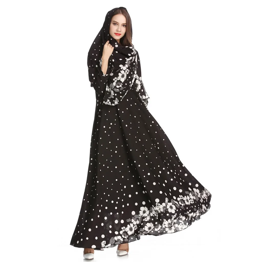 2019 abaya Дубайский Мусульманский платье хиджаб Элегантные платья Исламская одежда