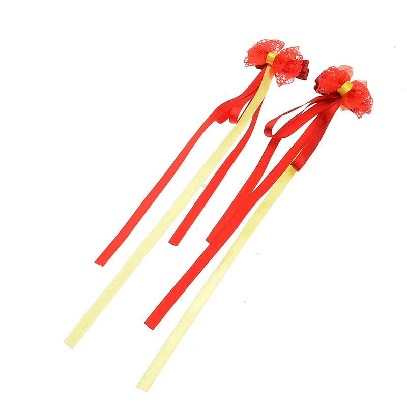 12pcs Baby Hair Accessories Headdress Gift Ribbon Princess Crown Hairpin Bow Rabbit Clip Red |
