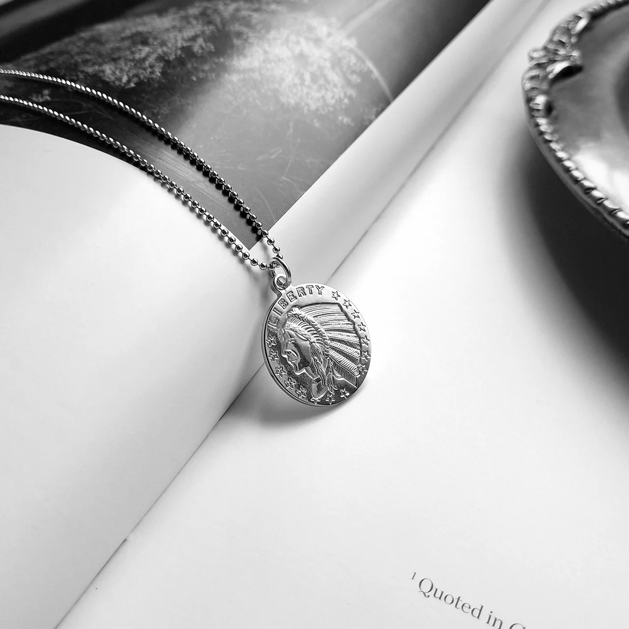 Женское колье с шаровой цепочкой из стерлингового серебра 925 пробы платиновой