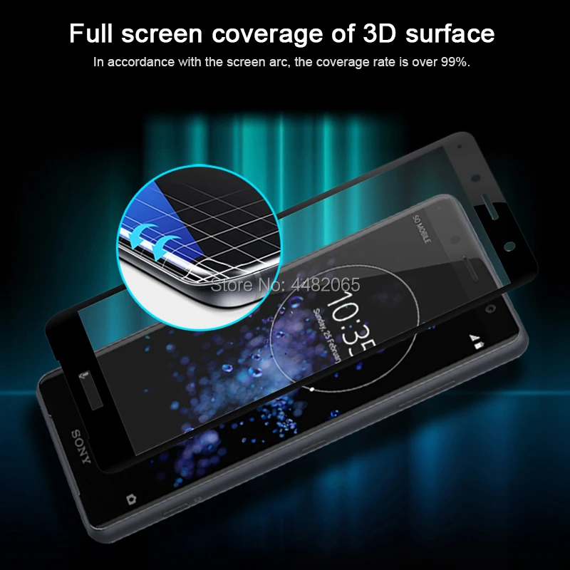 3D закаленное стекло для Sony Xperia XZ2 полное покрытие 9H защитная пленка