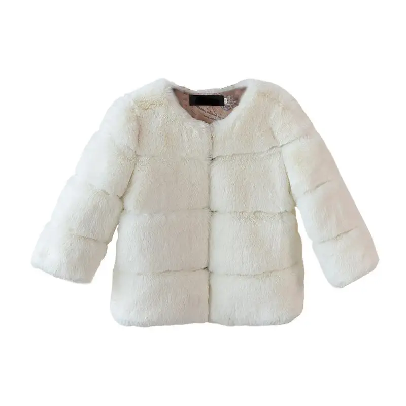 New Winter Girls Fur Coat Elegant Baby Girl Faux Jackets And Coats Thick Warm Parka Kids Outerwear Clothes | Детская одежда и