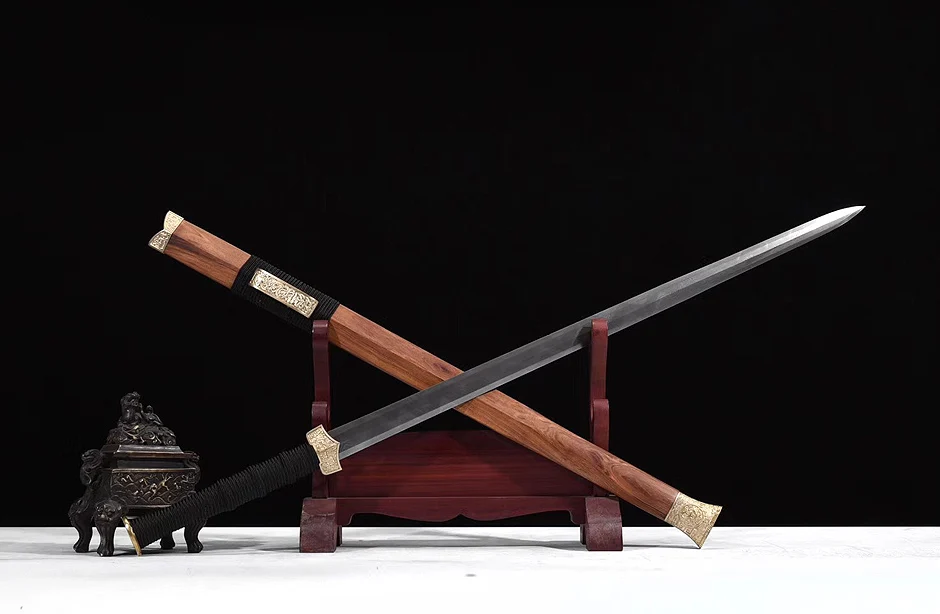 Home Decor Chinese Sword Hand-Made Damascus Folded Steel Full tang Blade Oil Quenched Collection sword Knife | Дом и сад