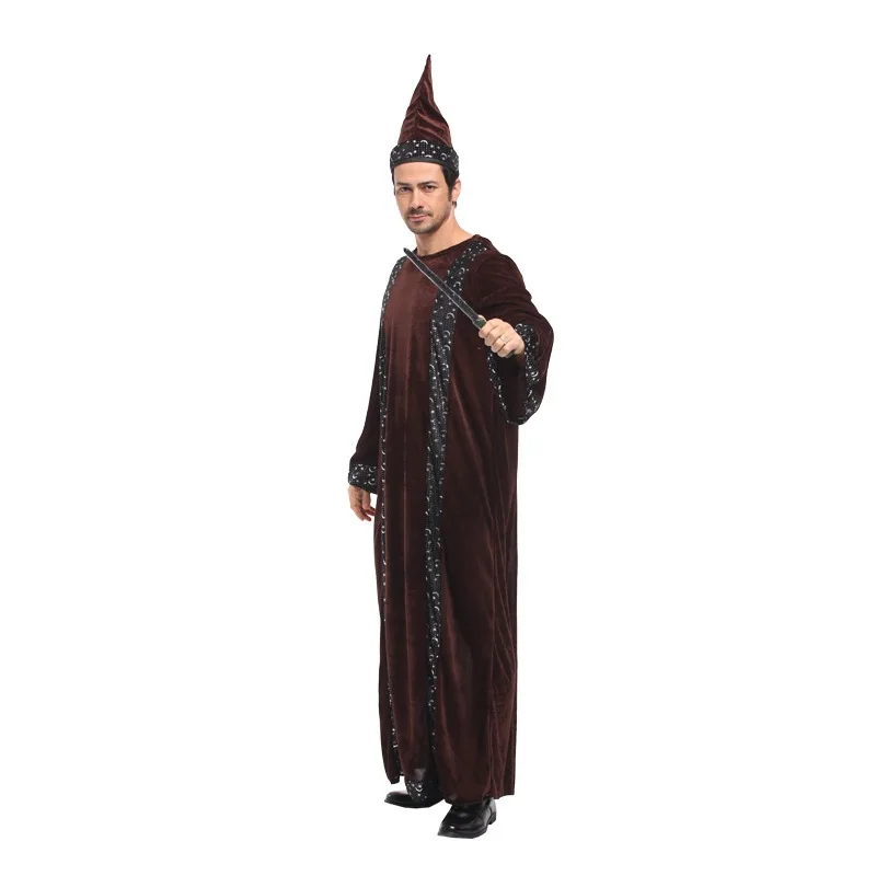 Карнавальный костюм на Хэллоуин для мужчин Gandalf Magic School Wizard карнавальный Monk