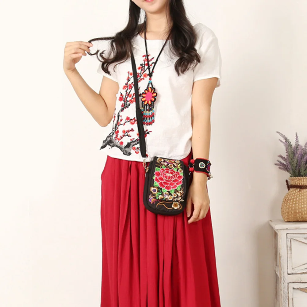 Горячая Этническая Бохо вышивка маленькая сумка на плечо ручная работа ткань пни