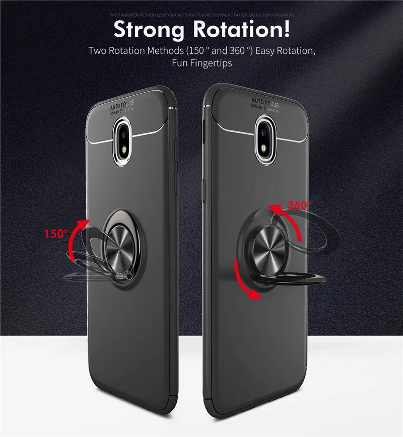 Чехол для Samsung J5 2017, J530, J530F, автомобильный держатель, подставка, магнитный кронштейн, кольцо на палец, силиконовый чехол из ТПУ для Samsung J5 2017 SM-J530