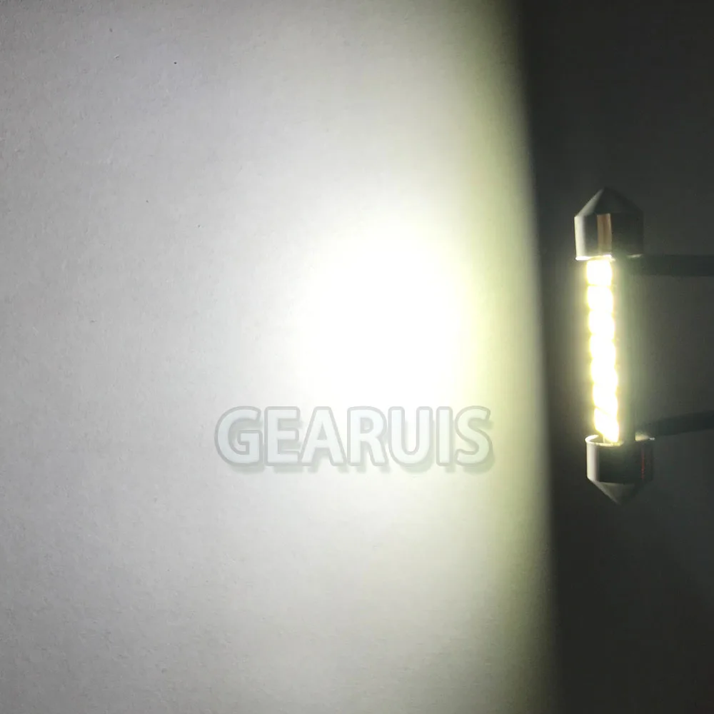 100 шт. гирлянда 31 мм 36 39 42 Светодиодная лампа C5W C10W 28 35 49 SMD 3014 сверхъяркая