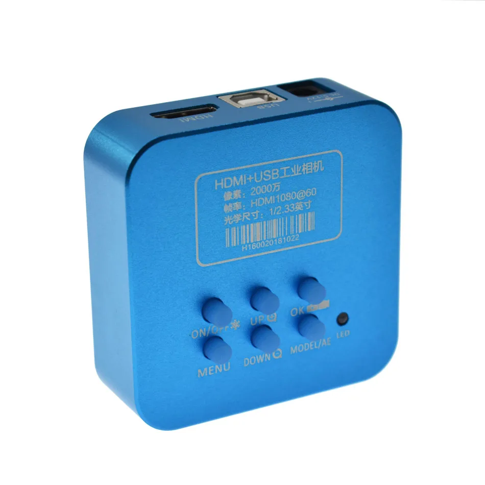 Камера для видеомикроскопа 20 МП HDMI USB большое рабочее расстояние зум 5-100X Объектив