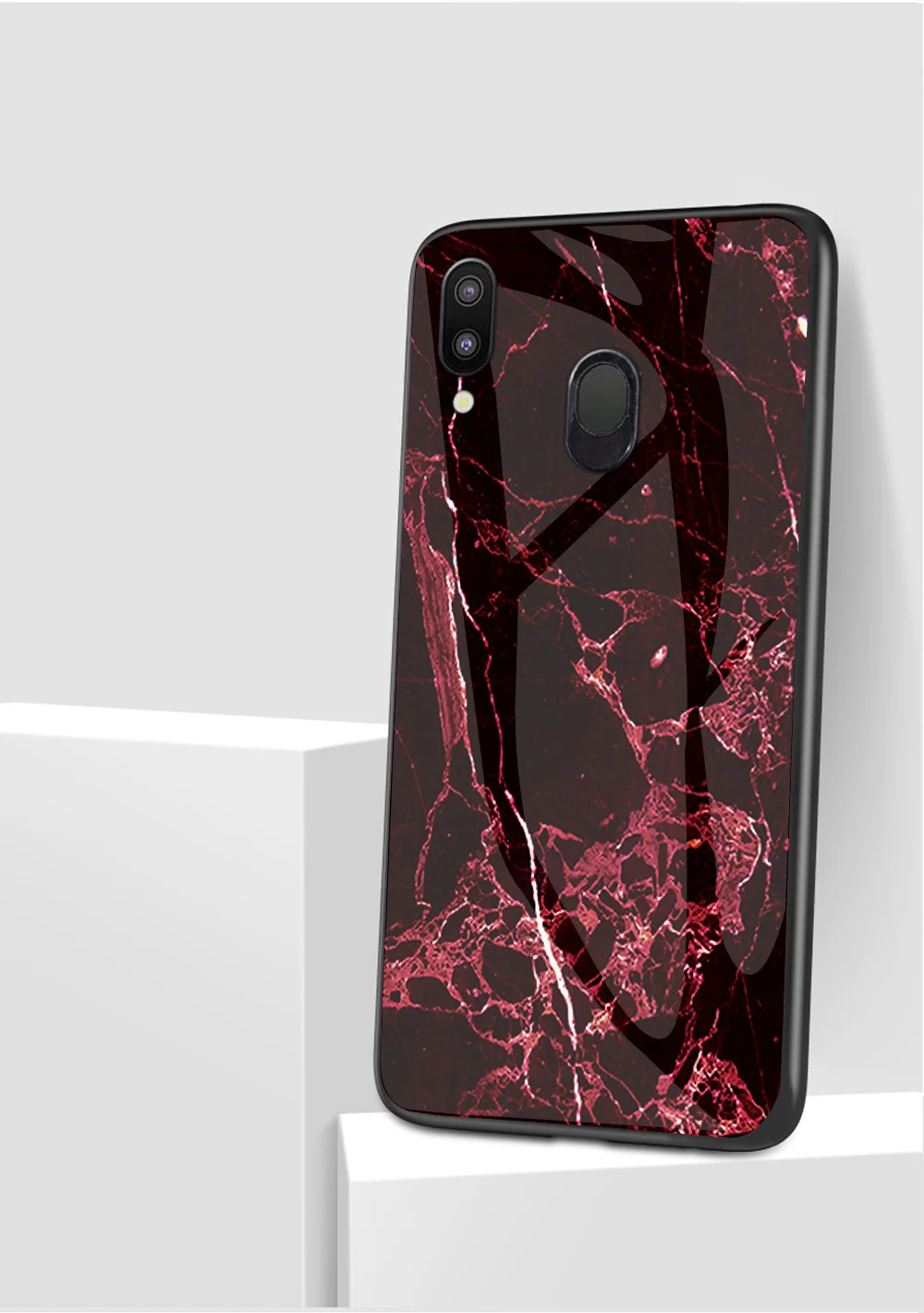 100 шт./лот чехлы из закаленного стекла с мраморным узором для Samsung Galaxy M10 M20 A30 A9 2018 A7